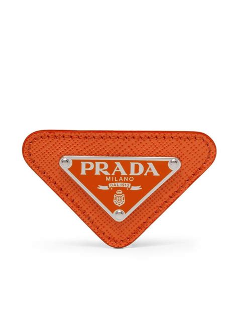 prada leather pin|prada triangle logo.